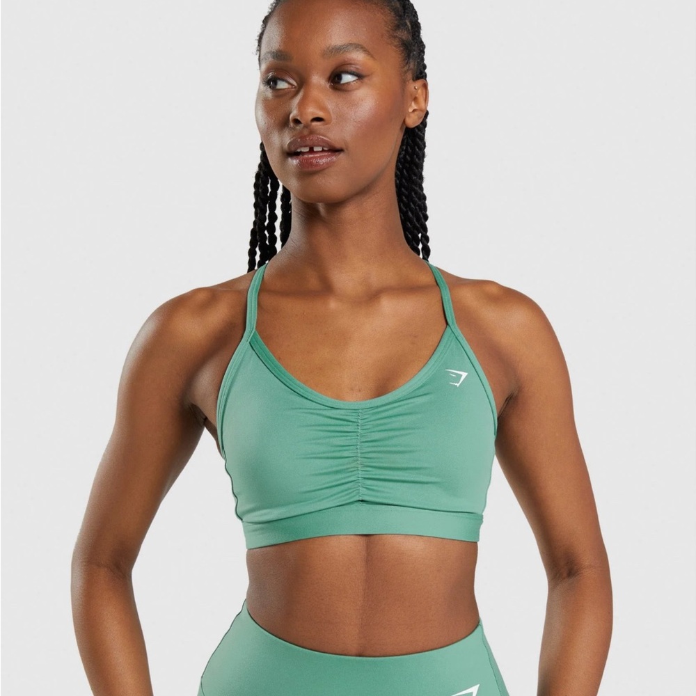 Gymshark Teal Ruched Sports Bra Size XS